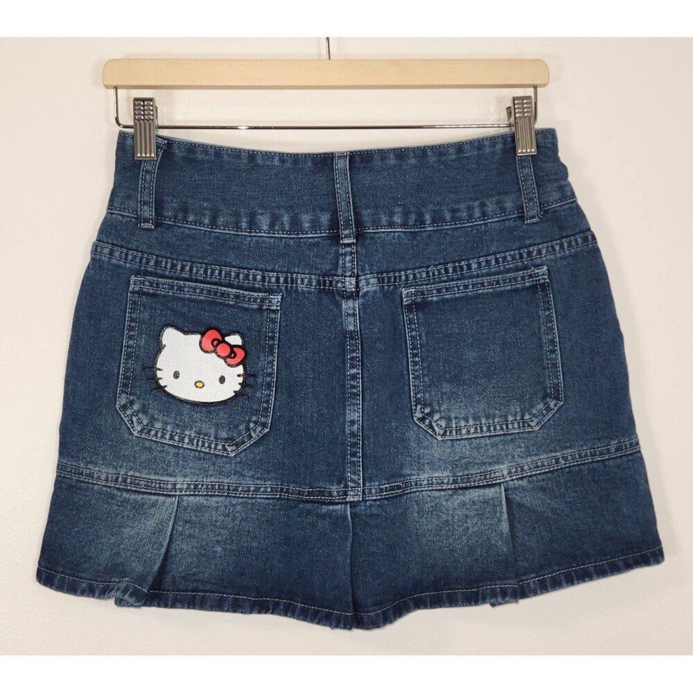 Hello Kitty Denim Pleated Mini Skirt Size MEDIUM